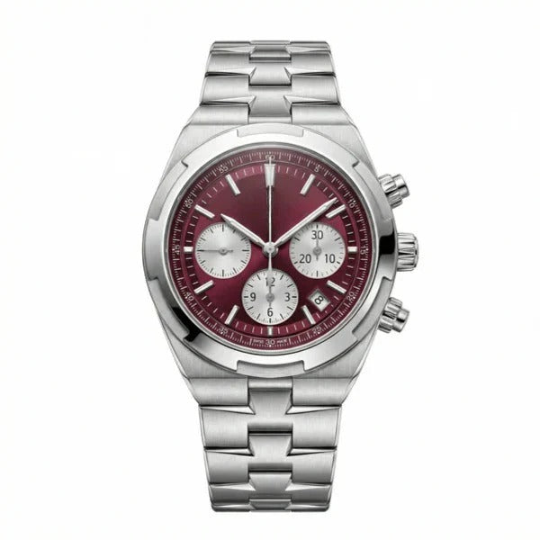 Continental Chronograph 42 – Burgundy Dial | Integrated Steel Bracelet