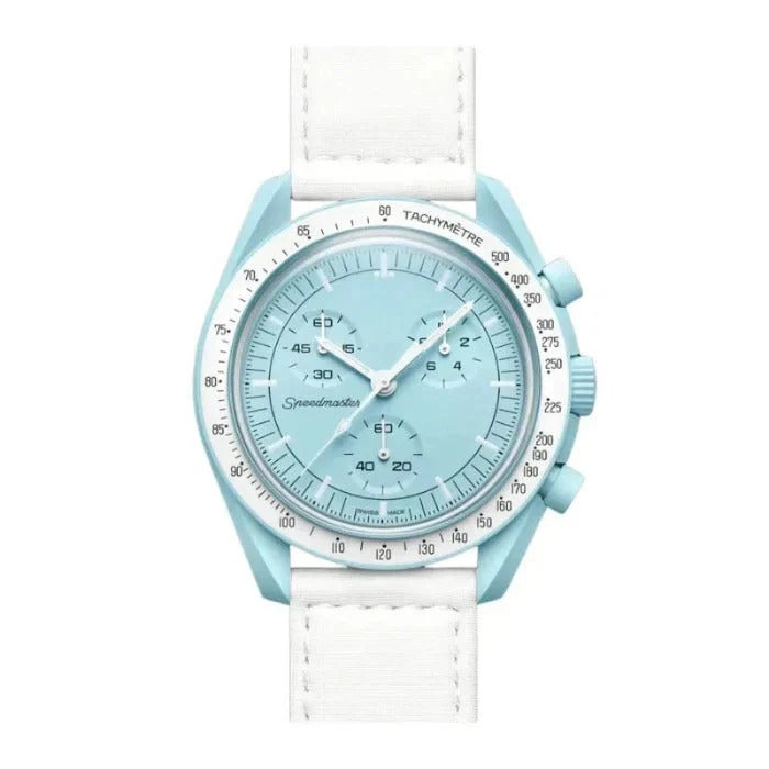 Aether Urania 42 – Ice Blue Dial | White Strap