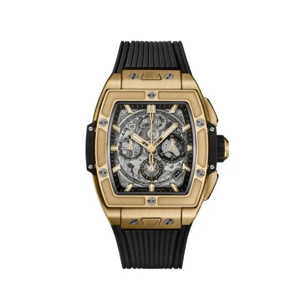 Novaris Fusion 42 – Yellow Gold Skeleton Dial | Black Rubber Strap
