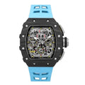 Novaris Phantom 44 – Ice Blue Skeleton Dial | Blue Rubber Strap