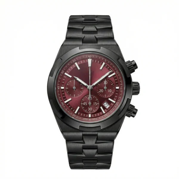 Continental Chronograph 42 – Burgundy Dial | Black DLC Case