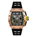 Novaris Phantom 44 – Rose Titanium Skeleton Dial | Black Rubber Strap