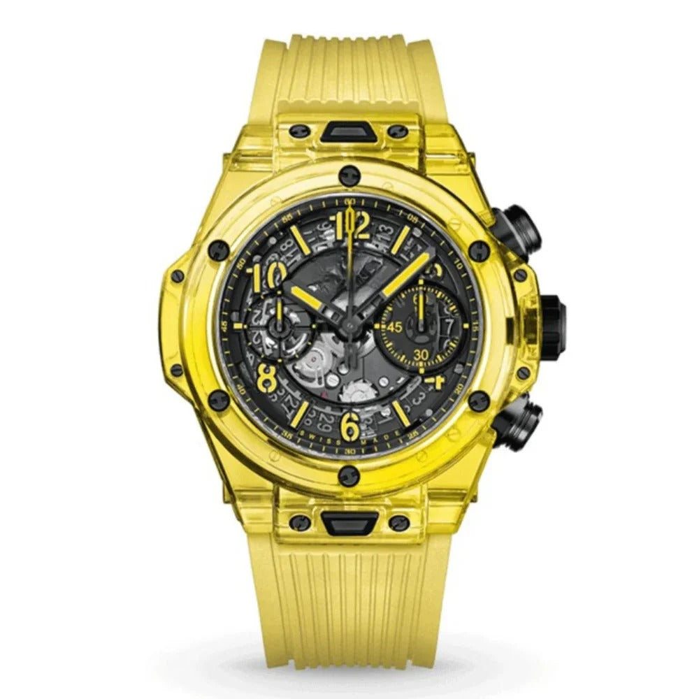 Novaris Fusion 44 – Yellow Skeleton Dial | Yellow Sapphire Case