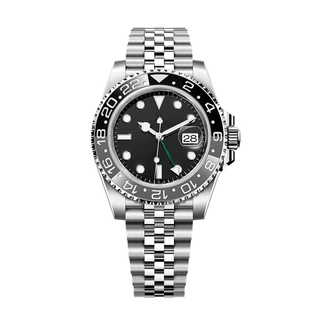 Imperium Atlas 40 – Black Dial | Jubilee Bracelet & Grey-Black GMT Bezel