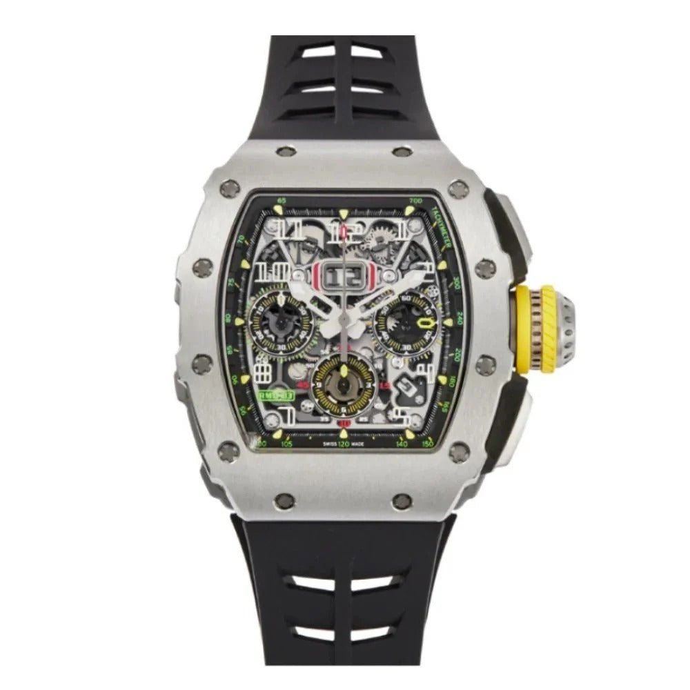 Novaris Phantom 44 – Volt Crown Skeleton Dial | Black Rubber Strap