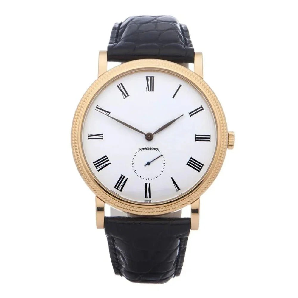 Valmont Heritage 40 – White Dial | Hobnail Bezel & Black Leather Strap