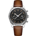 Aether Heritage 41 – Black Dial | Brown Leather Strap & Vintage Chronograph
