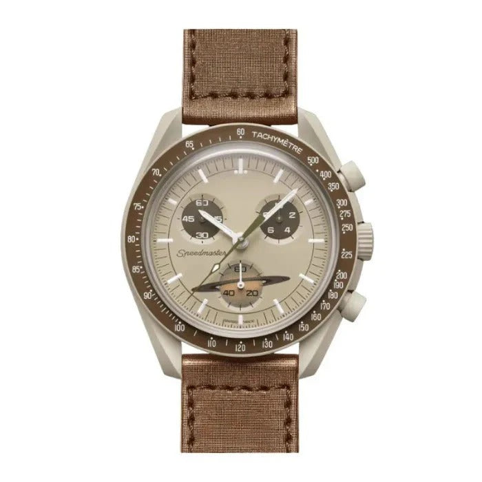 Aether Saturn 42 – Desert Sand Dial | Brown Strap