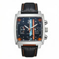 Chronara Monaco 42 – Blue Dial | Steel Case & Black Leather Strap