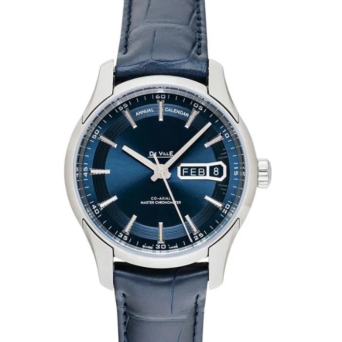 Aether Voyager 42 – Blue Worldtimer Dial | Blue Leather Strap