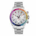 Imperium Velocity 40 – Diamond Rainbow Dial | Steel Bracelet & Rainbow Gem Bezel