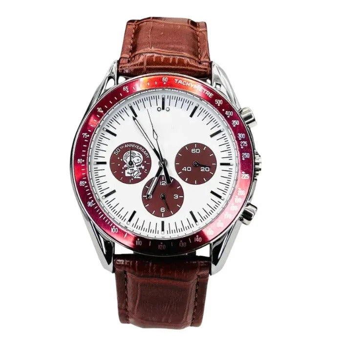 Aether Dogmaster 42 – Crimson Panda Dial | Burgundy Strap