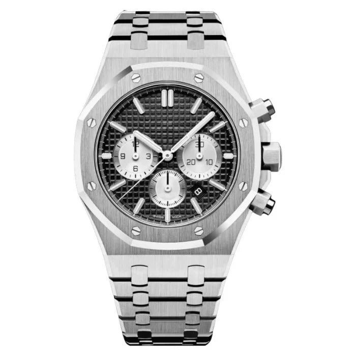 Aether Octagon 41 – Silver Panda Dial | Integrated Steel Bracelet