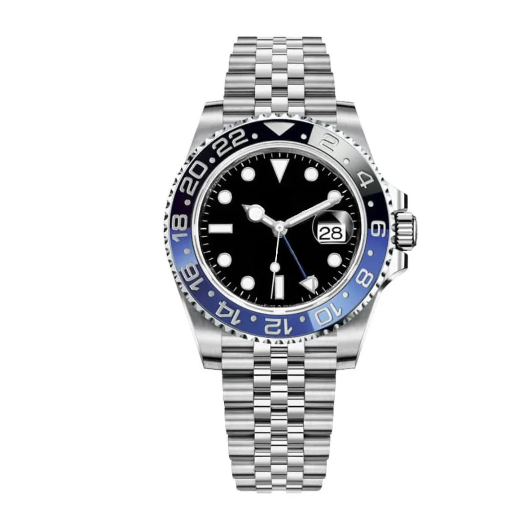 Imperium Atlas 40 – Black Dial | Jubilee Bracelet & Blue-Black GMT Bezel