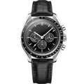 Aether Heritage 41 – Black Dial | Black Leather Strap & Vintage Chronograph