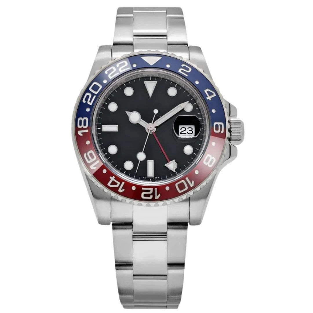 Imperium Atlas 40 – Black Dial | Oyster Bracelet & Red-Blue GMT Bezel