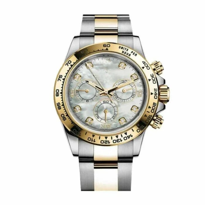 Imperium Velocity 41 – Ice Blue Dial | Steel & Gold Bracelet & Diamond Tachymeter Bezel
