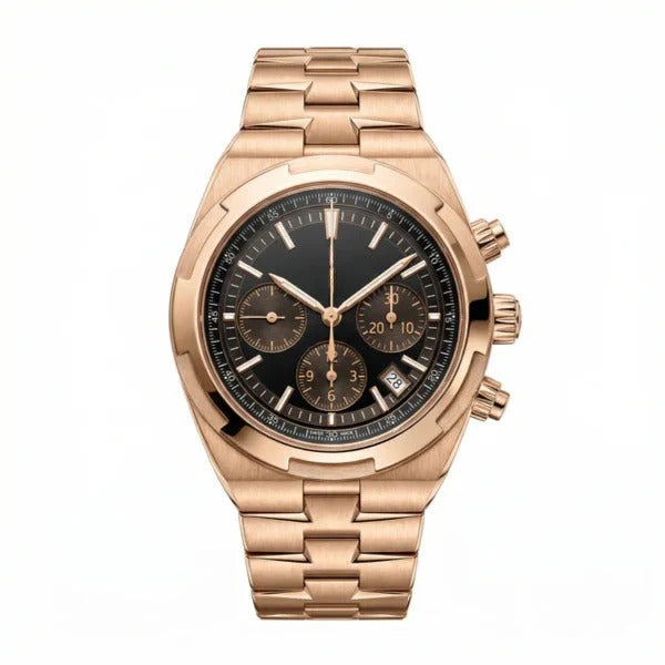 Continental Chronograph 42 – Black Dial | Rose Gold Bracelet