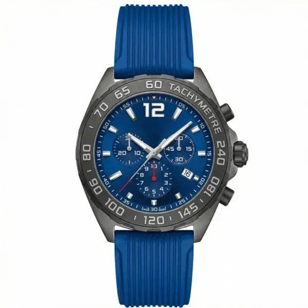 Chronara Formula 42 – Blue Dial | Blue Rubber Strap & Racing Chronograph